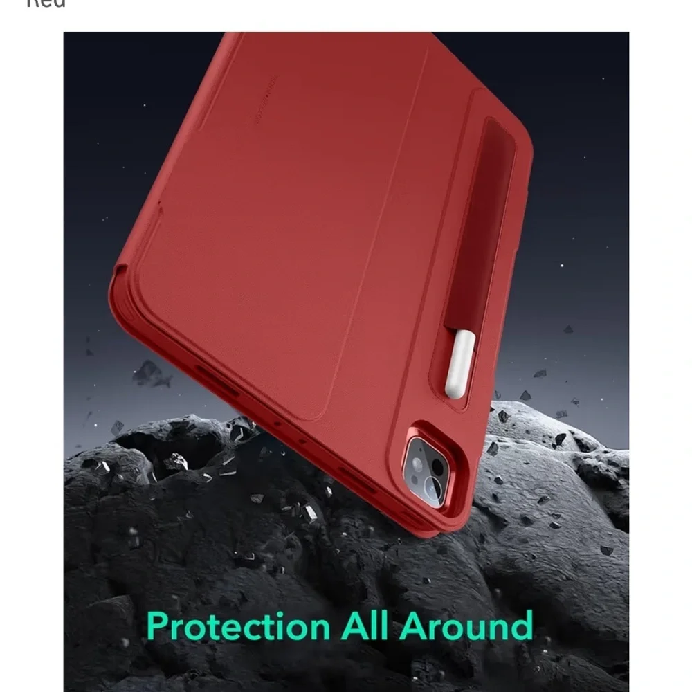 ESR For IPad Pro 11 Inch Case (M5/M4) 2025/2024, Rotating Case Red/ 380-lb-1